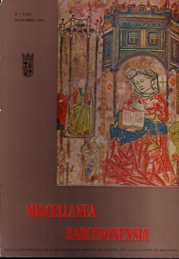 LAMINA V23036: Portada Miscellanea Barcinonensia diciembre de 1969