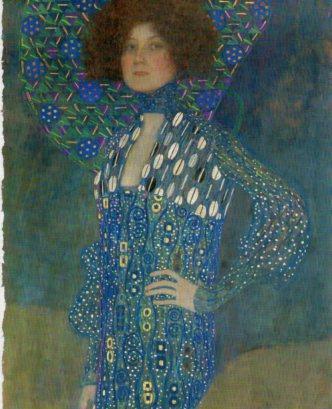 LAMINA V23250: Gustav Klimt. Retrato de Emilie Floge detalle