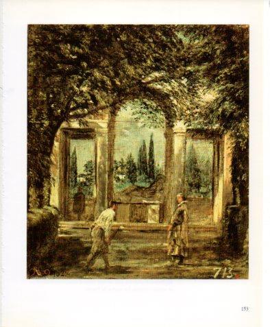 LAMINA V23229: Velazquez. Vista del jardin de la Villa Medicis, en Roma El Pabellon de Ariadna