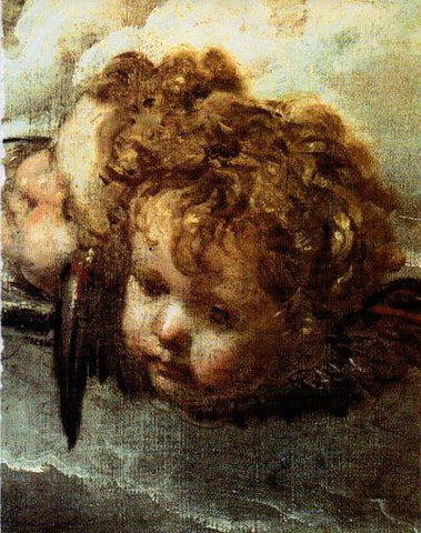 LAMINA V23179: Velazquez. La Coronacion de la Virgen detalle