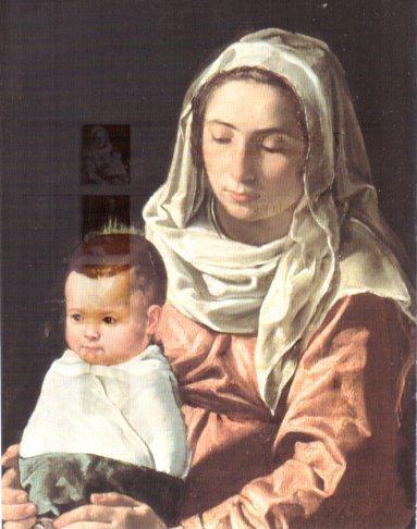 LAMINA V23171: Velazquez. La Adoracion de los Reyes detalle