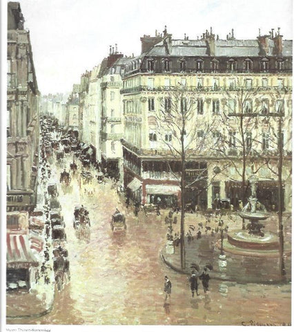 LAMINA 33393: Calle Saint Honore despues del mediodia, por Pissarro
