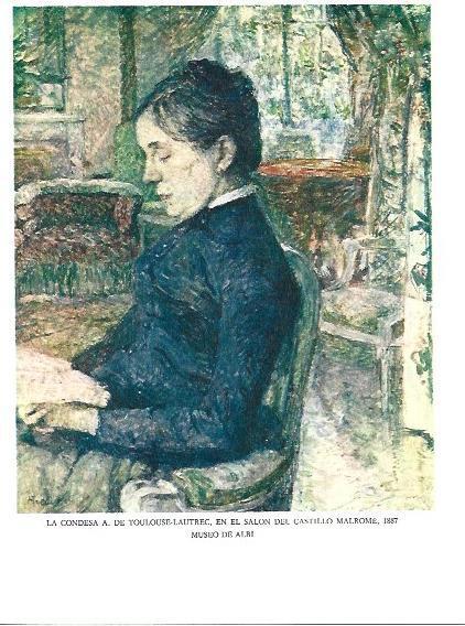 LAMINA 33179: La condesa de Toulouse-Lautrec en el salon del Castillo Malrome