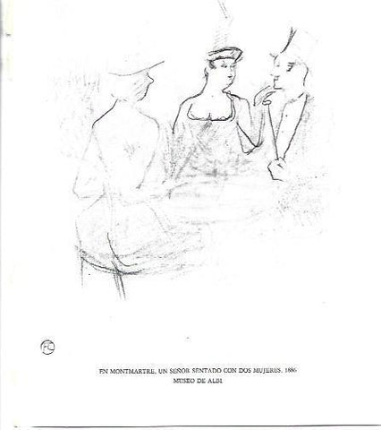 LAMINA 33187: En Montmatre, señor sentado con dos mujeres