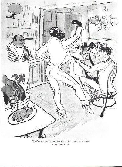 LAMINA 33258: Chocolat bailando en el bar de Achille