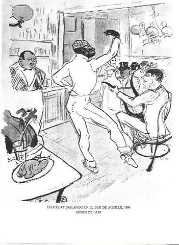 LAMINA 33258: Chocolat bailando en el bar de Achille