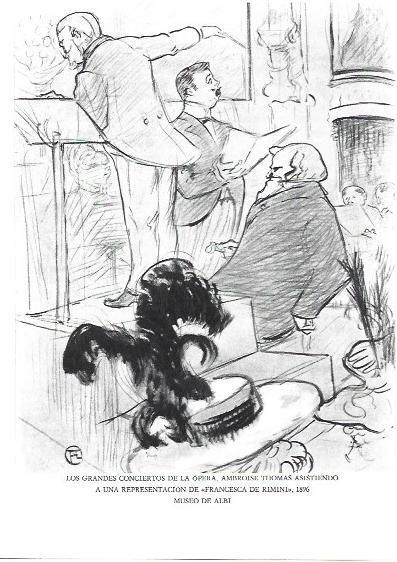 LAMINA 33279: Ambroise Thomas asistiendo a la opera Francesca de Rimini