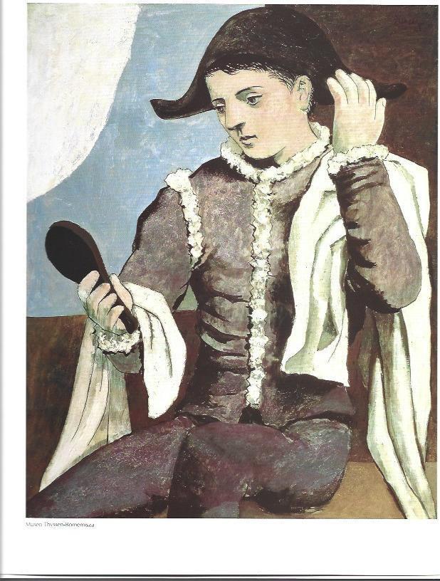 LAMINA 33397: Arlequin con espejo, por Pablo Picasso