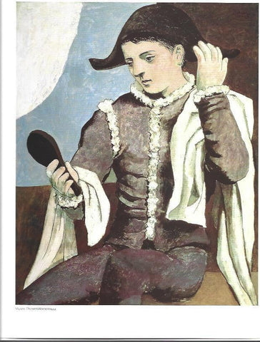 LAMINA 33397: Arlequin con espejo, por Pablo Picasso