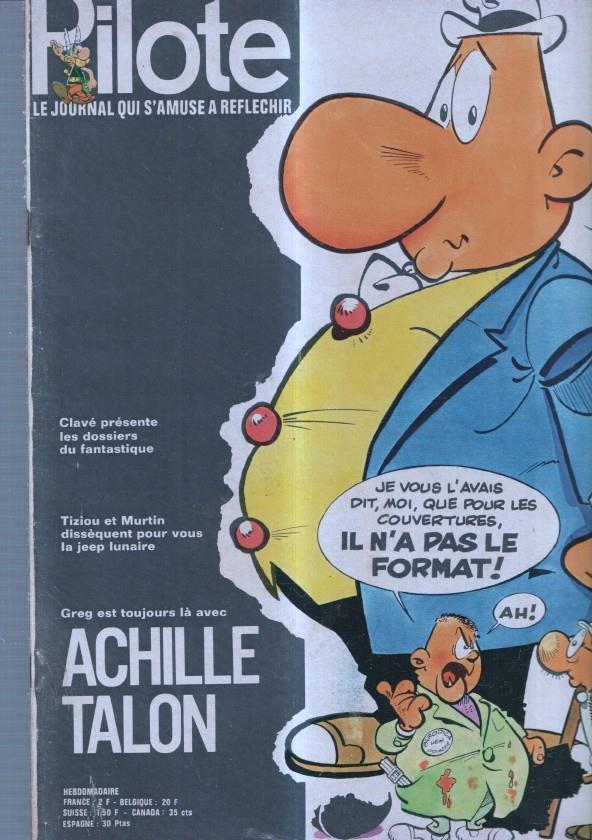 revista: Pilote numero 611: Achille Talon, trasera caricatura de louis de funes