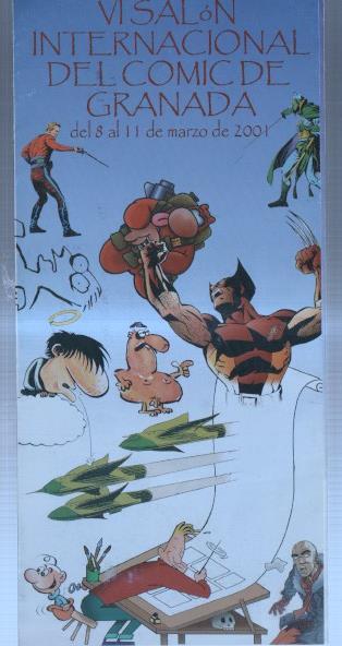 Triptico informativo IX Salon internacional del comic de Granada de 2001
