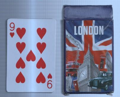 Baraja cartas:  Poker con propaganda trasera de LONDON - Reino Unido