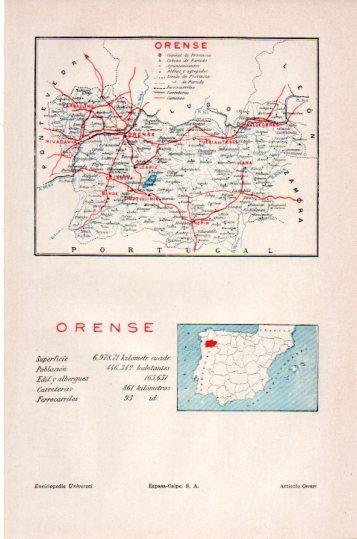 LAMINA V23977: Mapa de la provincia de Orense