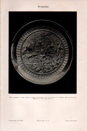 LAMINA V23906: Plato rebujado alusivo al mes de Noviembre