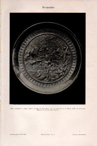 LAMINA V23906: Plato rebujado alusivo al mes de Noviembre