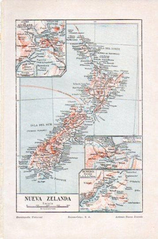LAMINA V23942: Mapa de Nueva Zelanda