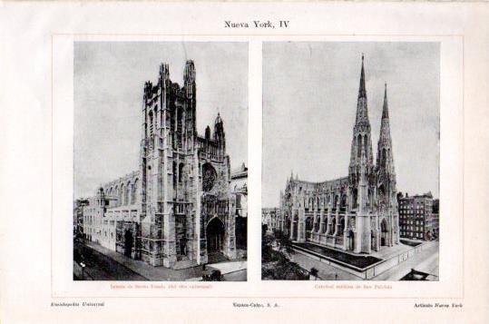 LAMINA V23939: Iglesia de Santo Tomas y Catedral de San Patricio en Nueva York