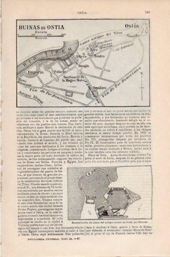 LAMINA V24124: Mapa de las ruinas de Ostia, Italia
