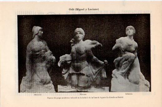 LAMINA V24107: Escultura de La Estrella en Madrid por Miguel y Luciano Olste