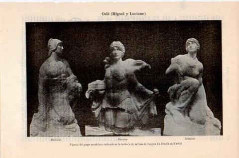 LAMINA V24107: Escultura de La Estrella en Madrid por Miguel y Luciano Olste