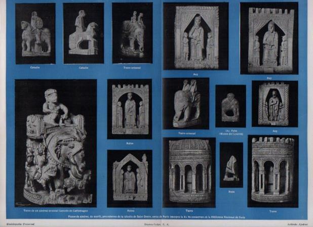 LAMINA V24155: Piezas de ajedrez de la Abadia de Saint Denis