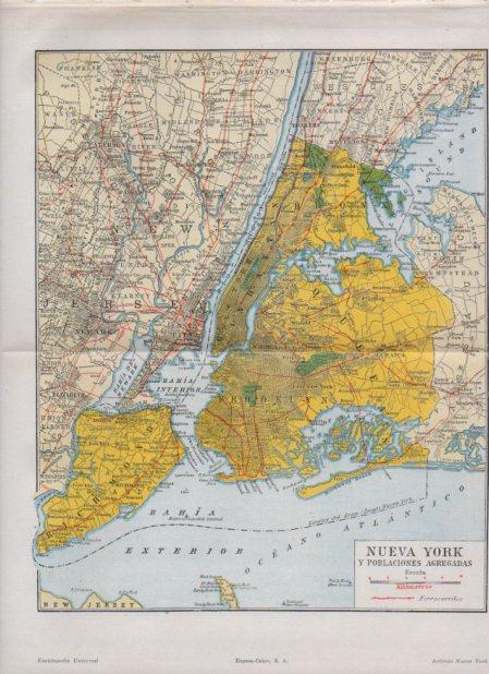 LAMINA V24151: Mapa de Nueva York y las poblaciones agregadas