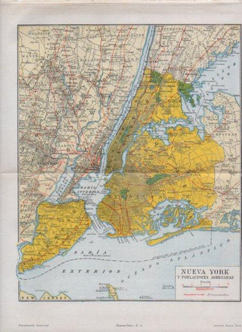 LAMINA V24151: Mapa de Nueva York y las poblaciones agregadas