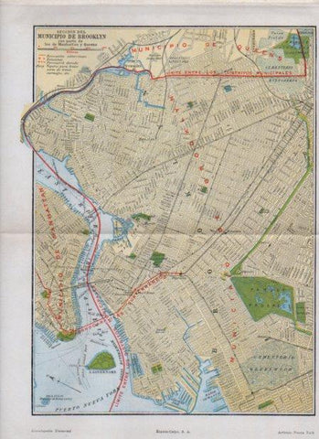 LAMINA V24150: Plano de la seccion del municipio de Brooklyn, Nueva York