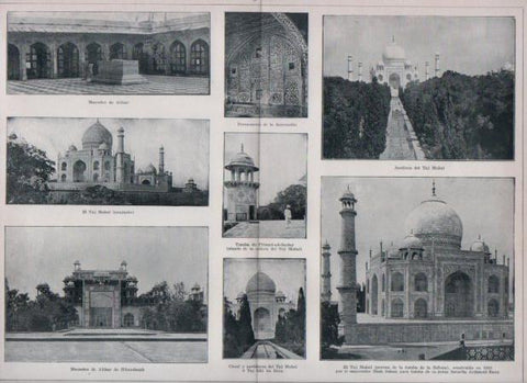LAMINA V24146: Vistas de Agra y Taj Mahal