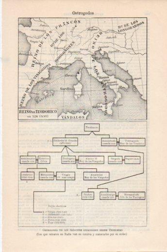 LAMINA V24131: Mapa del Reino de Teodorico siglo VI