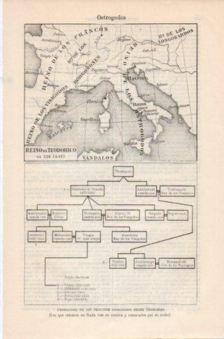 LAMINA V24131: Mapa del Reino de Teodorico siglo VI