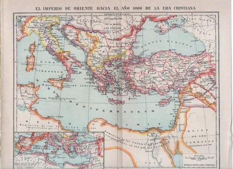LAMINA V24139: Mapa del imperio de oriente hacia el año 1000