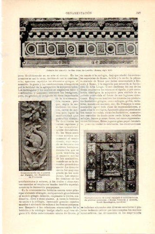 LAMINA V24052: Detalle del claustro de San Juan de Letran en Roma