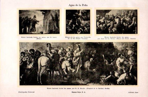 LAMINA V23643: Moises haciendo brotar las aguas por Murillo