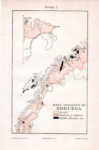 LAMINA V23874: Mapa geologico de Noruega