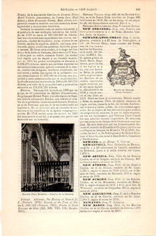LAMINA V23760: Escudo e interior de la Catedral de Newark, Gran Bretaña