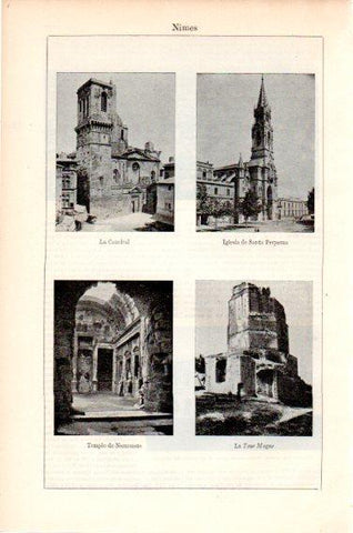 LAMINA V23808: Vistas de Nimes