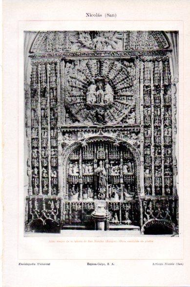 LAMINA V23782: Altar mayor de la iglesia de San Nicolas, Burgos