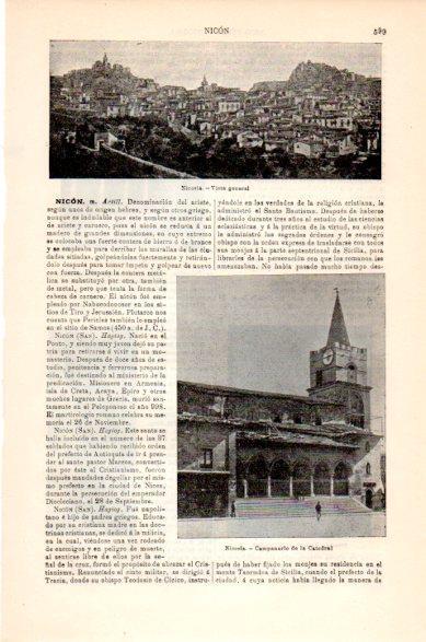 LAMINA V23786: Vista y catedral de Nicosia, Sicilia