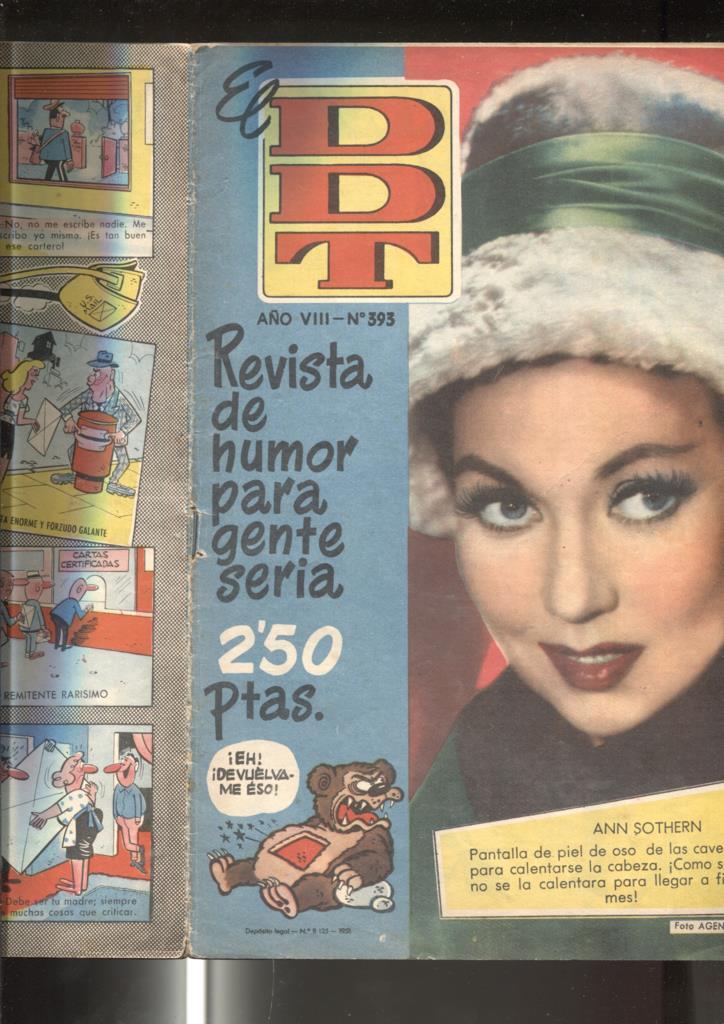 DDT 1ª epoca numero 393: Artista Ann Sothern (numerado 3 en interior)