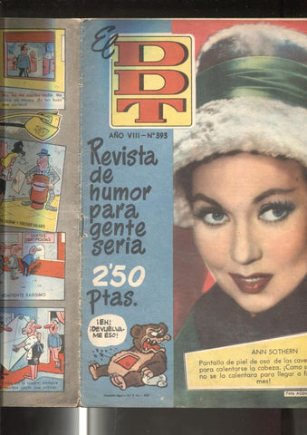 DDT 1ª epoca numero 393: Artista Ann Sothern (numerado 3 en interior)