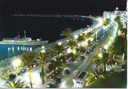 POSTAL L06023: Vista nocturna de Niza