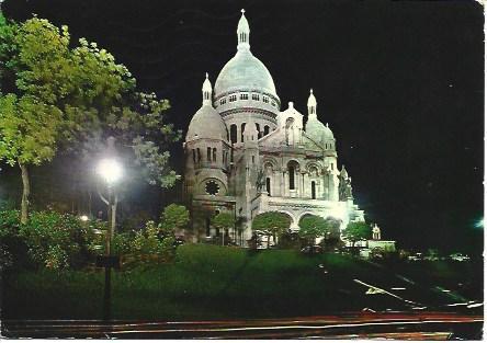 POSTAL L05852: Vista nocturna del Sacre Coeur de Paris
