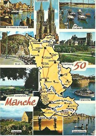 POSTAL L06064: Mapa y vistas de Manche