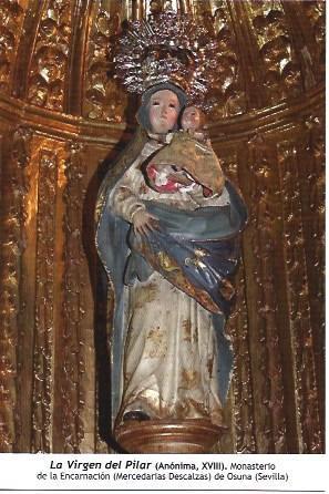 POSTAL A1416: La Virgen del Pilar del Monasterio de la Encarnacion de Osuna, Sevilla