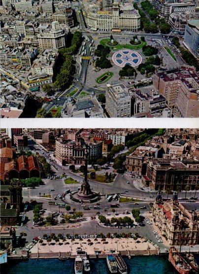 LAMINA V26176: Vista aeria plaça de Catalunya i Porta de la Pau, Barcelona