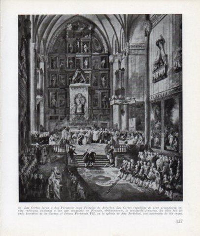 LAMINA V26285: Las Cortes juran a don Fernando como Principe de Asturias