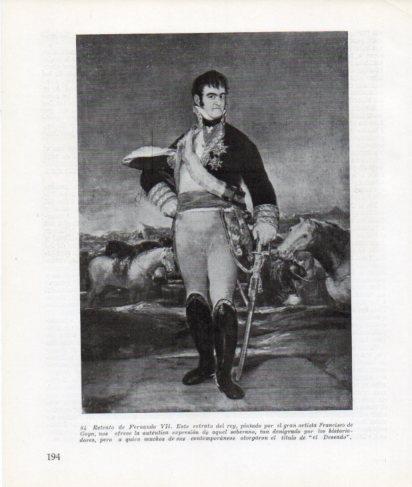 LAMINA V26315: Retrato de Fernando VII por Goya