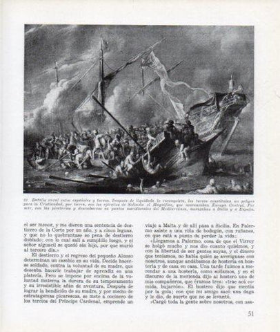LAMINA V26252: Batalla naval entre españoles y turcos
