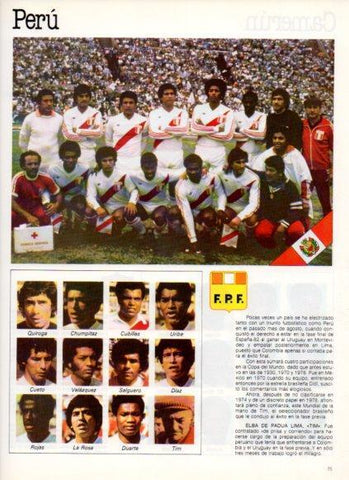 LAMINA V25836: Copa del Mundo de Futbol España 1982. Selección de Peru
